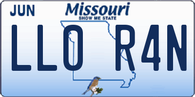 MO license plate LL0R4N