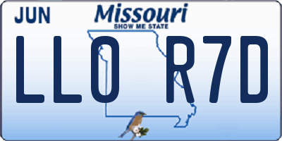 MO license plate LL0R7D