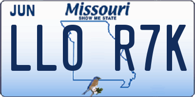 MO license plate LL0R7K