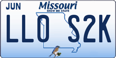 MO license plate LL0S2K