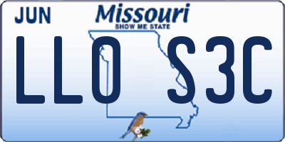 MO license plate LL0S3C