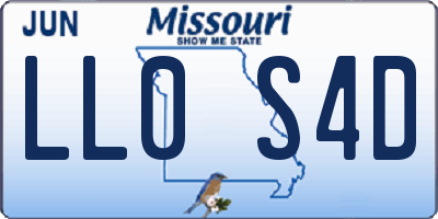 MO license plate LL0S4D