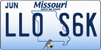 MO license plate LL0S6K
