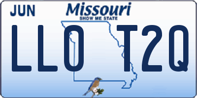 MO license plate LL0T2Q