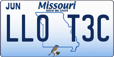 MO license plate LL0T3C