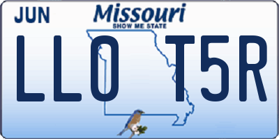 MO license plate LL0T5R