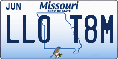 MO license plate LL0T8M
