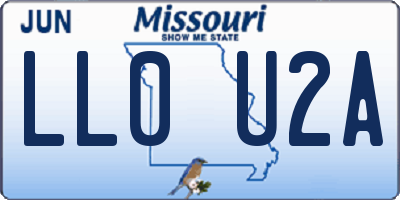 MO license plate LL0U2A