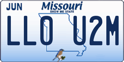 MO license plate LL0U2M