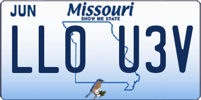 MO license plate LL0U3V