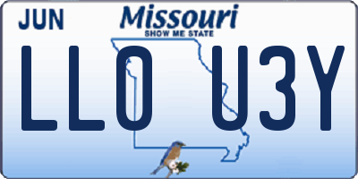 MO license plate LL0U3Y