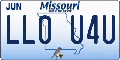 MO license plate LL0U4U