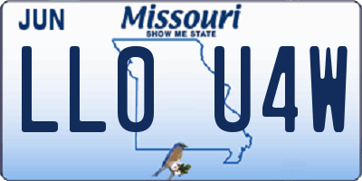 MO license plate LL0U4W