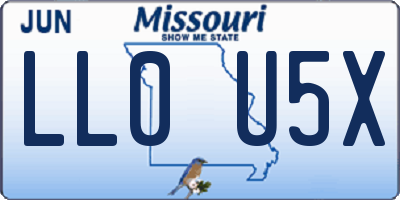 MO license plate LL0U5X