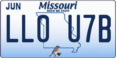 MO license plate LL0U7B