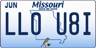 MO license plate LL0U8I