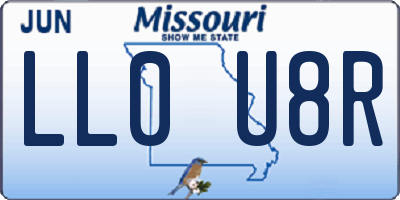 MO license plate LL0U8R