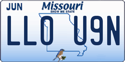 MO license plate LL0U9N