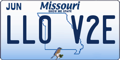 MO license plate LL0V2E