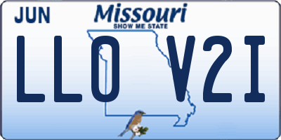 MO license plate LL0V2I