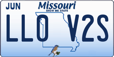 MO license plate LL0V2S