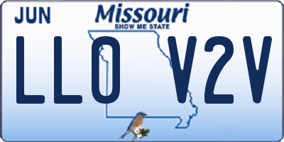 MO license plate LL0V2V