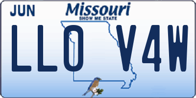 MO license plate LL0V4W