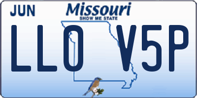 MO license plate LL0V5P