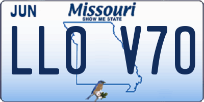MO license plate LL0V7O