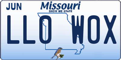 MO license plate LL0W0X