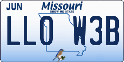 MO license plate LL0W3B