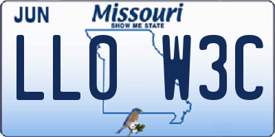 MO license plate LL0W3C