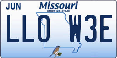 MO license plate LL0W3E
