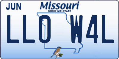 MO license plate LL0W4L