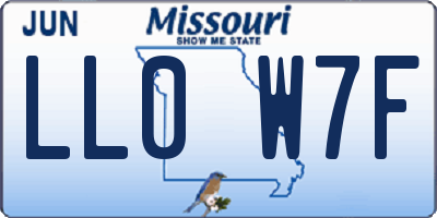 MO license plate LL0W7F