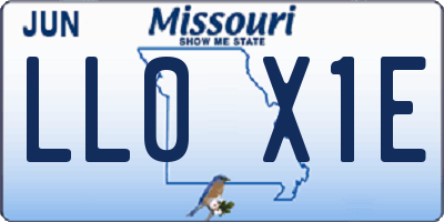 MO license plate LL0X1E