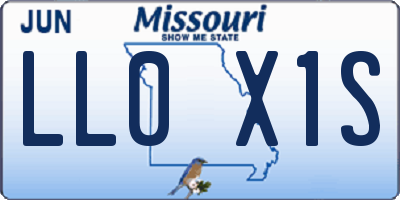 MO license plate LL0X1S