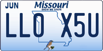 MO license plate LL0X5U
