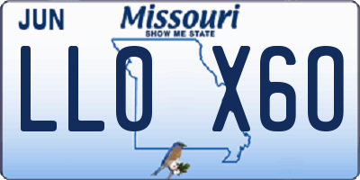 MO license plate LL0X6O