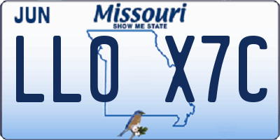 MO license plate LL0X7C