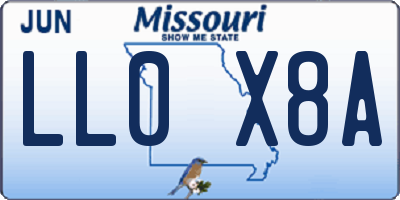 MO license plate LL0X8A