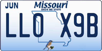 MO license plate LL0X9B