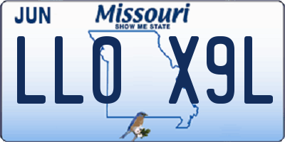 MO license plate LL0X9L