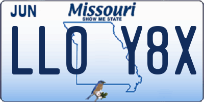 MO license plate LL0Y8X
