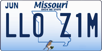 MO license plate LL0Z1M
