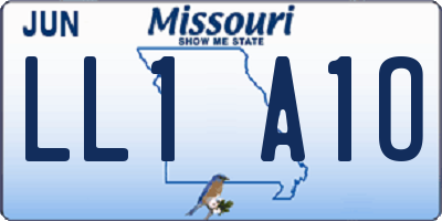 MO license plate LL1A1O