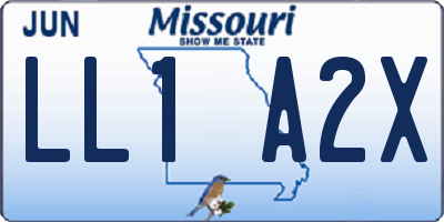 MO license plate LL1A2X