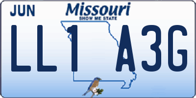 MO license plate LL1A3G