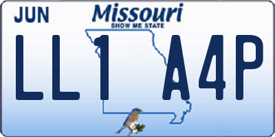 MO license plate LL1A4P