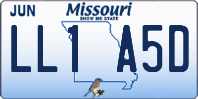 MO license plate LL1A5D